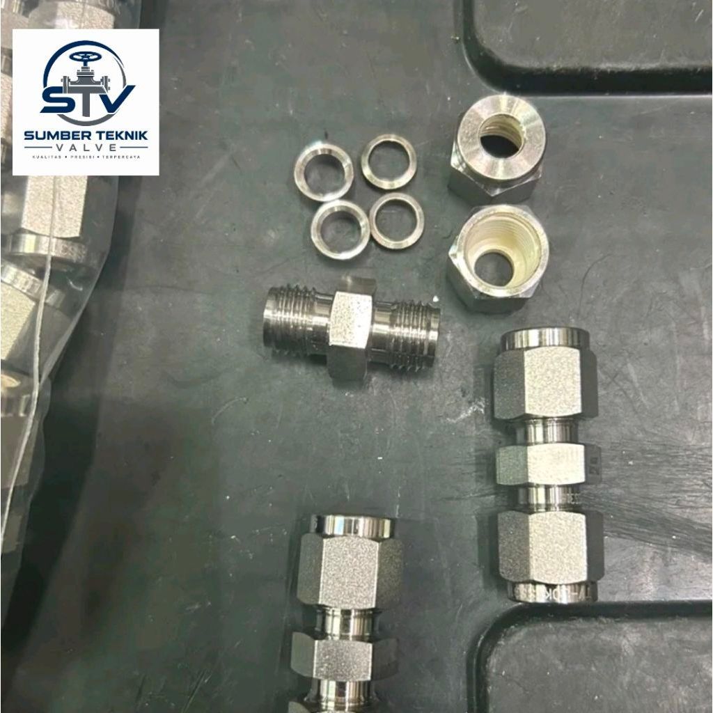 UNION CONNECTOR SS316 8mm OD / UNION CONNECTOR DOUBLE FERRULE SS316 8mm OD/ UNION CONNECTOR OD 8mm
