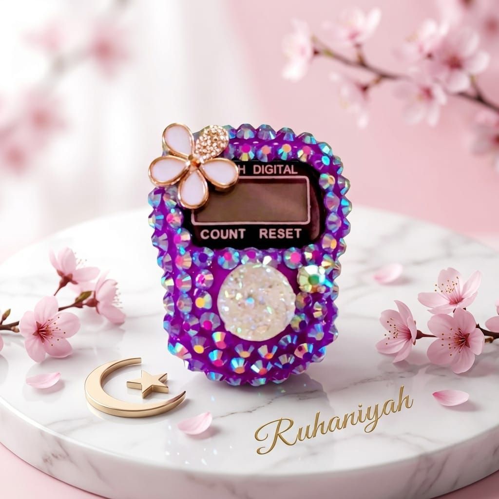 Tasbih Digital Swarovski "Variasi Bunga" Counter Dzikir Muslimah Kekinian Dzikir Ringkas Anggun dan 