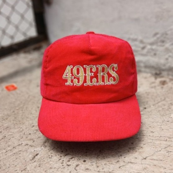 Vintage San Francisco 49ers Hat • 90s NFL Corduroy Snapback Cap