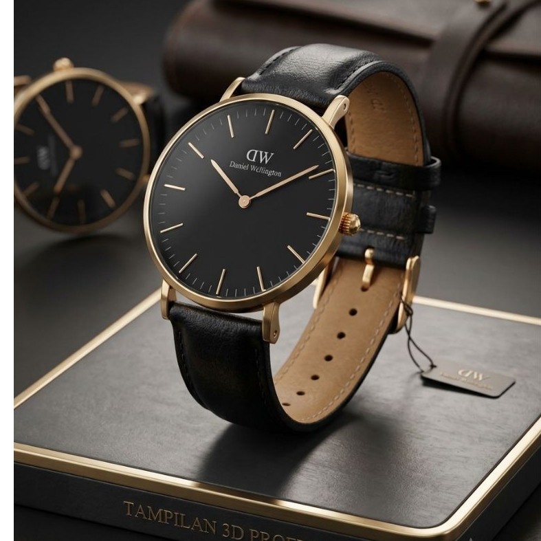 Daniel Wellington Classic Black Strap Pria Original