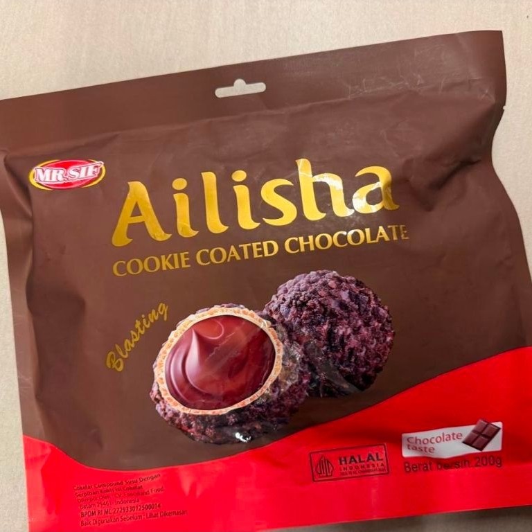 MR SIF AILISHA GOLDEN CHOCOLATE. AILISHA COOKIE COATED CHOCOLATE. AILISHA COOKIE CHOCO. AILISHA MILK
