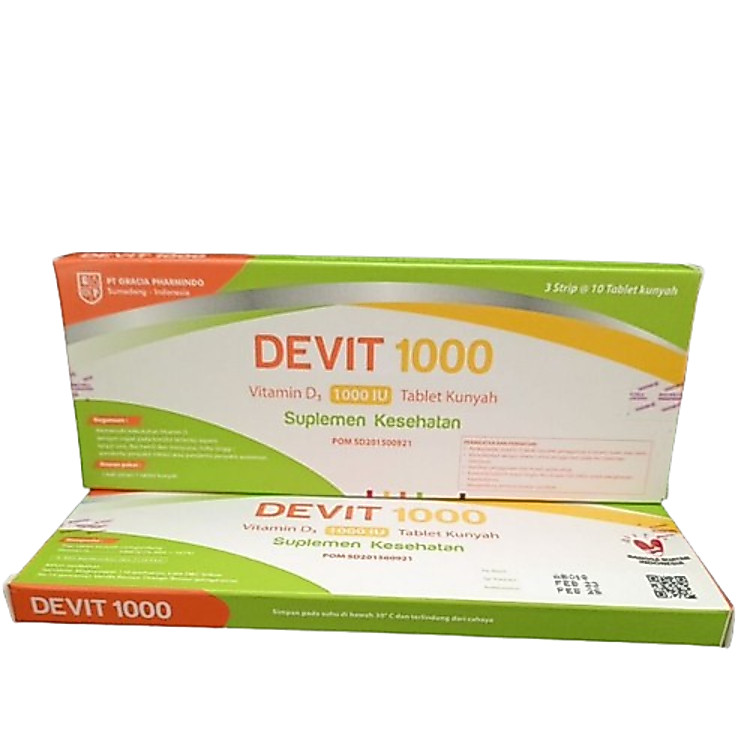 DEVIT 1000 IU ISI 10 TABLET KUNYAH (VITAMIN D3 1000 IU)