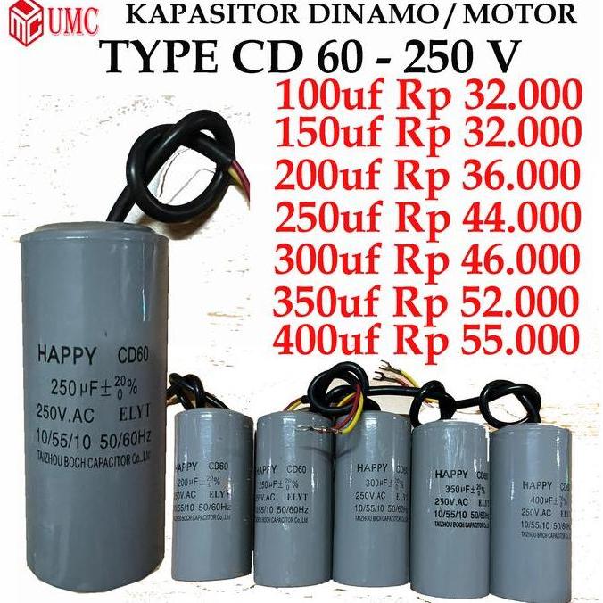 CD60 kapasitor motor starting 250v Capacitor dinamo kompresor