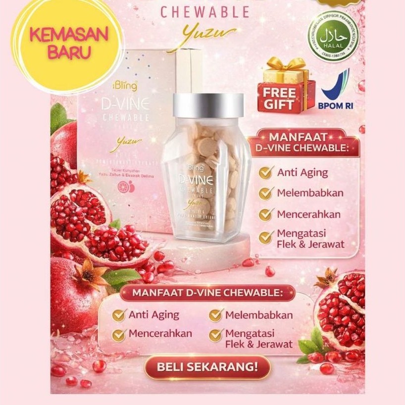 DVINE D VINE COLLAGEN ORIGINAL BPOM HALAL 60 BUTIR
