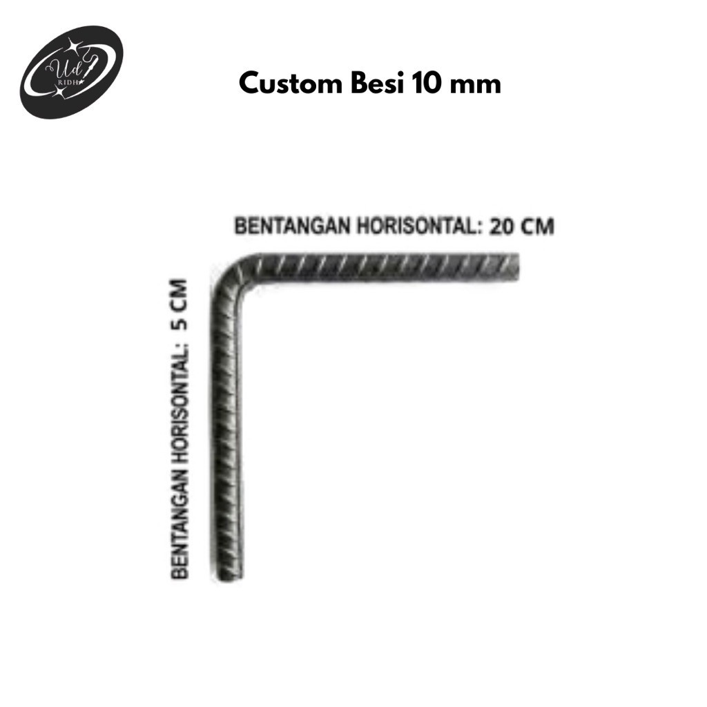Custom besi 5x20 ulir (Besi 10 mm)