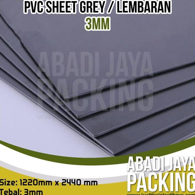 HARBUNARSHOP - PVC SHEET GREY 3MM / PVC ABU ABU LEMBARAN 3MM