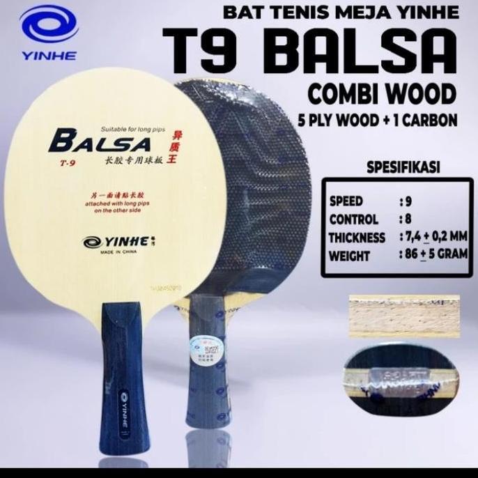 BEBAS ONGKIR - Kayu Bat Tenis Meja Pingpong Yinhe T9 Balsa Carbon