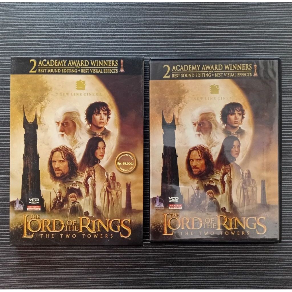 VCD Original The Lord of the Rings The Two Towers 3 Disc (2002) Teks Indonesia Bekas Bagus