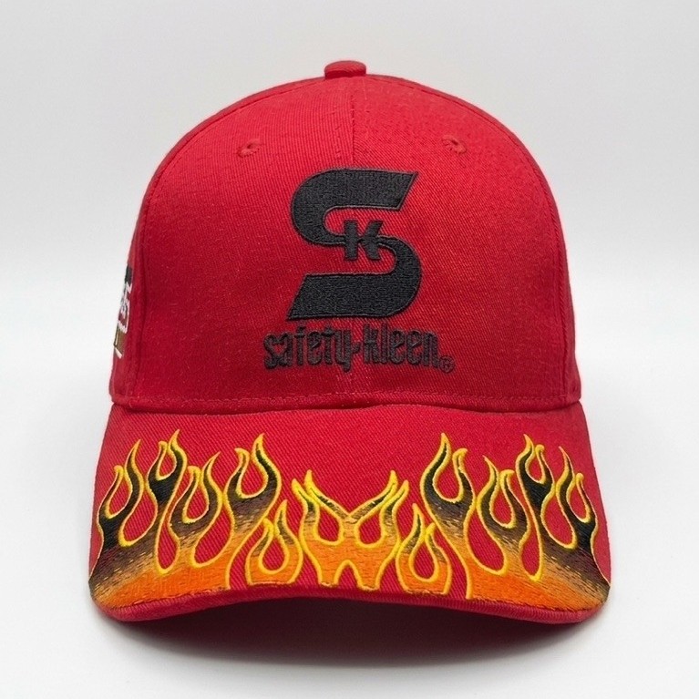 Topi Vintage NASCAR Safety Kleen Red Flame Hat Cap Racing 90s Original
