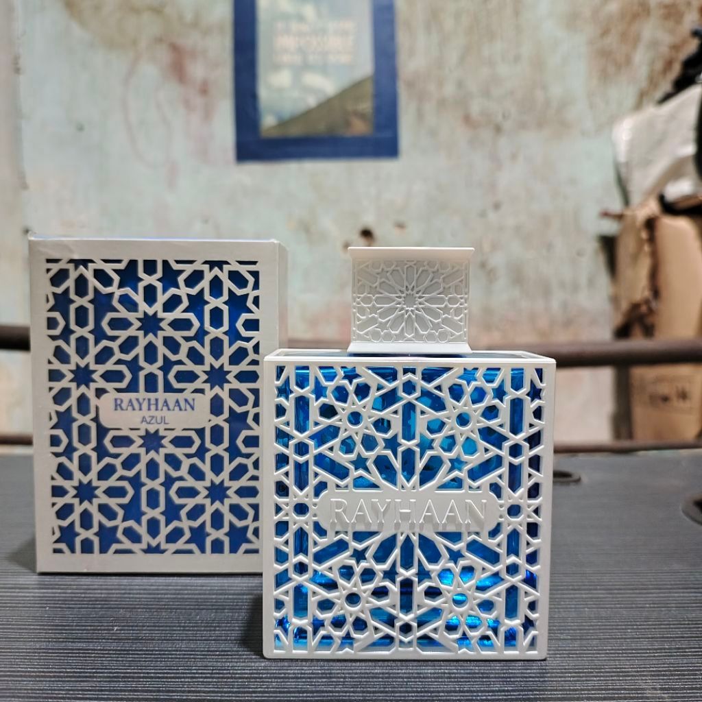 Botol kosong parfum Rayhaan Azul bekas decant