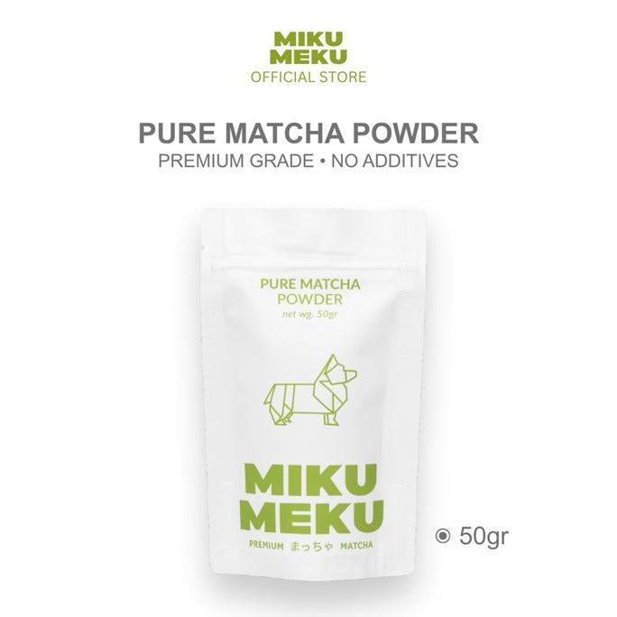 Premium Pure Matcha Powder 50g - 100% Pure Japanese Matcha Powder by Miku Meku Matcha teh hijau