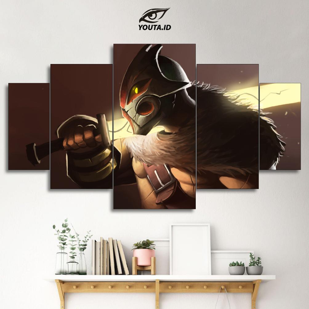 YOUTA.ID HIASAN PAJANGAN DINDING JUGGERNAUT DOTA 2 POSTER 1 SET DOTA 2 5 Pcs POSTER KAYU WALL DECOR