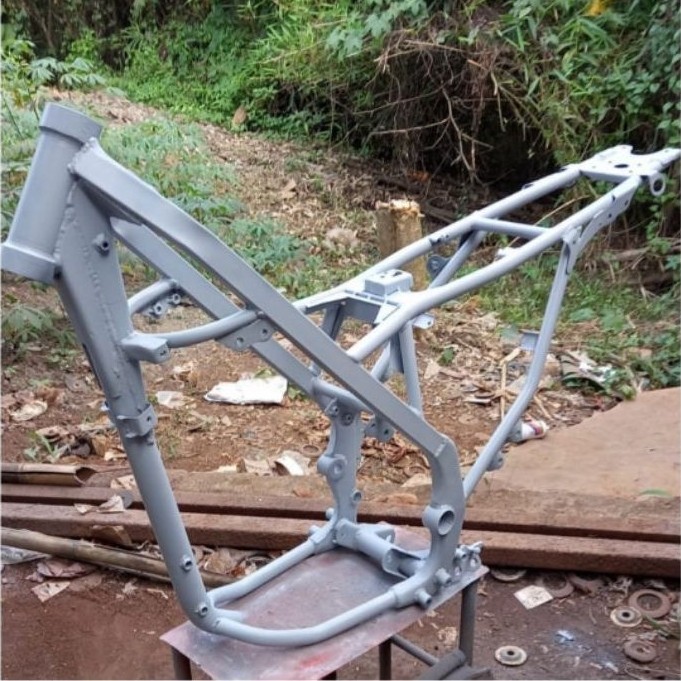 Frame Rangka Custom KLX PNP Mesin Honda Yamaha Kawasaki Ninja Baja Ringan Hitam Silver