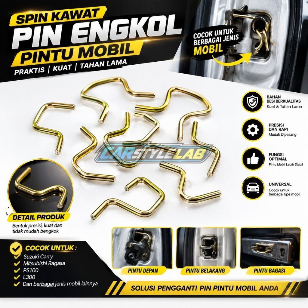 Spin Kawat Pin Engkol Pintu Mobil Universal Suzuki Carry Mitsubishi Ragasa Ps100 L300 Isuzu Traga Ak