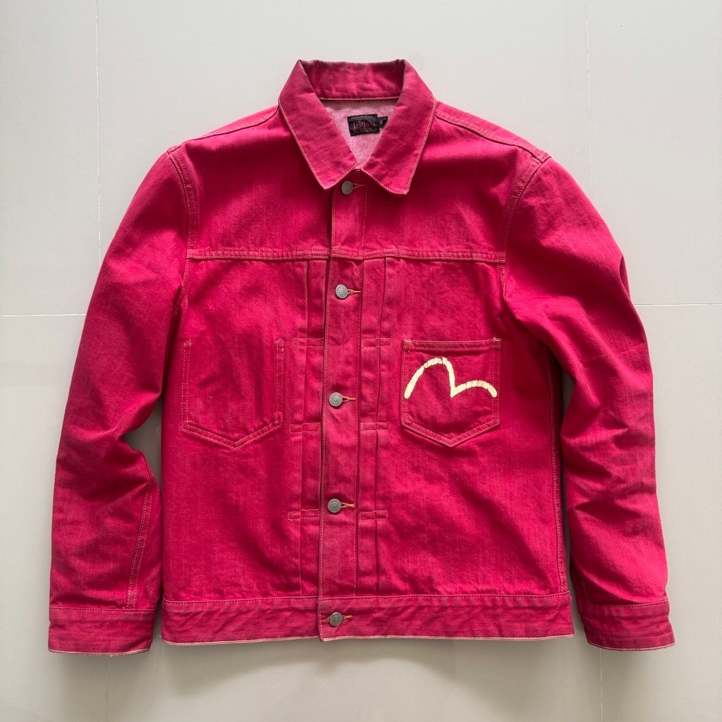 Mighty EVISU Seagull Type II Selvedge Denim Jacket (Fuchsia Red Line) Trucker