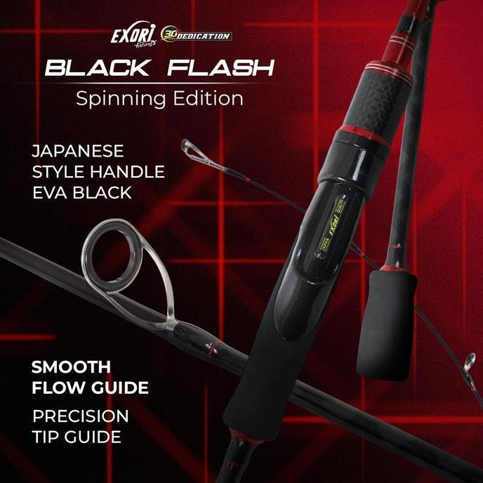 Joran BC EXORI BLACK FLASH 190 198 [25] Top Solid Carbon Blanks Bait Casting | Sungai Rawa Resmi IFT