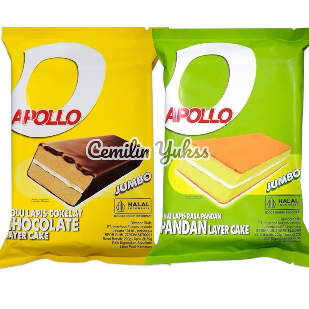 Apollo Cake Coklat 200g Apollo Cake Pandan Bolu Lapis Coklat Apollo Layer Cake Bolu Lapis Pandan