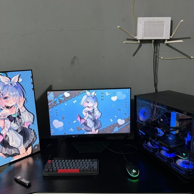 pc gaming fullset dual monitor rtx 3070