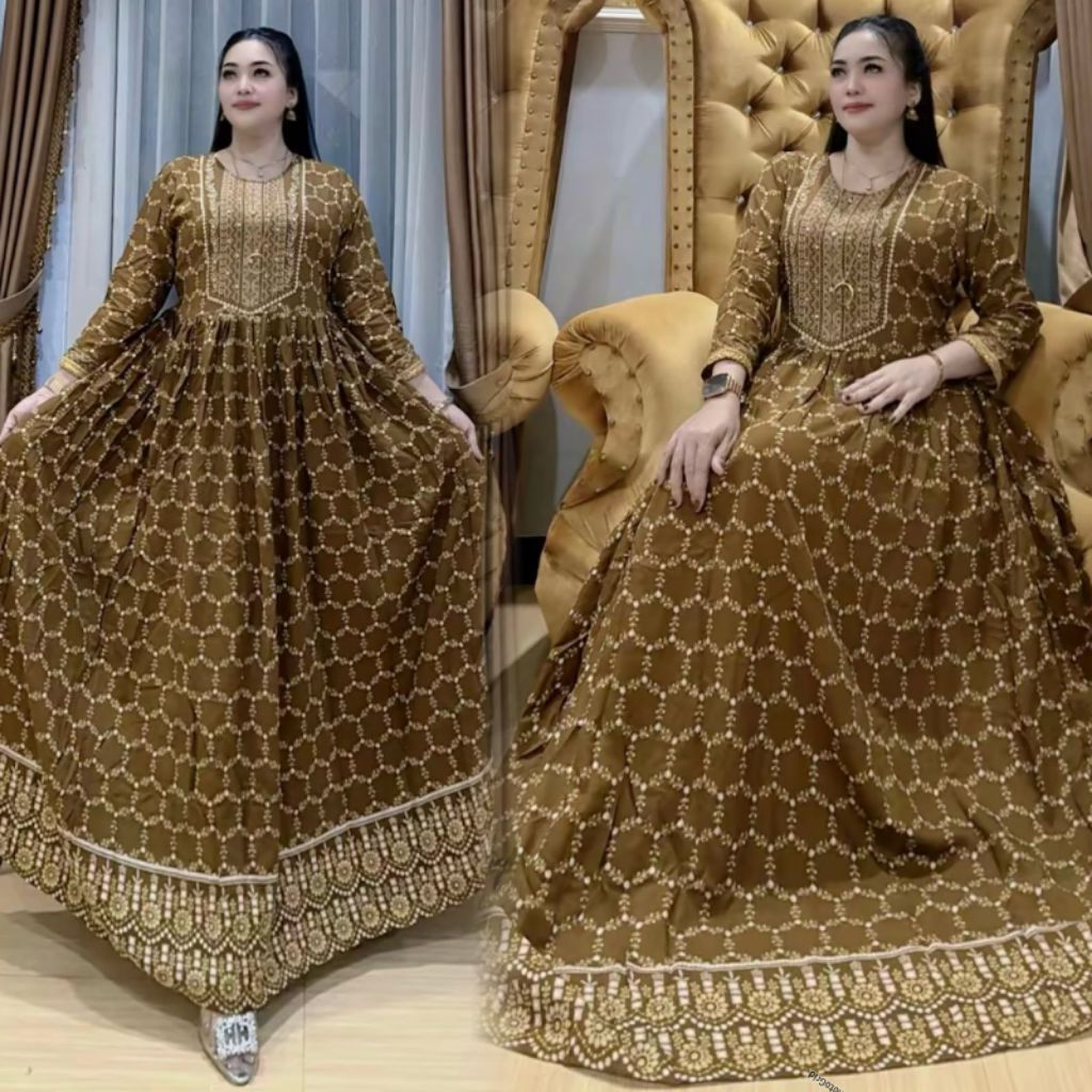 Gmis wanita Hindi Capucino katun rayon pre miyum Ld -+110 PB -+137