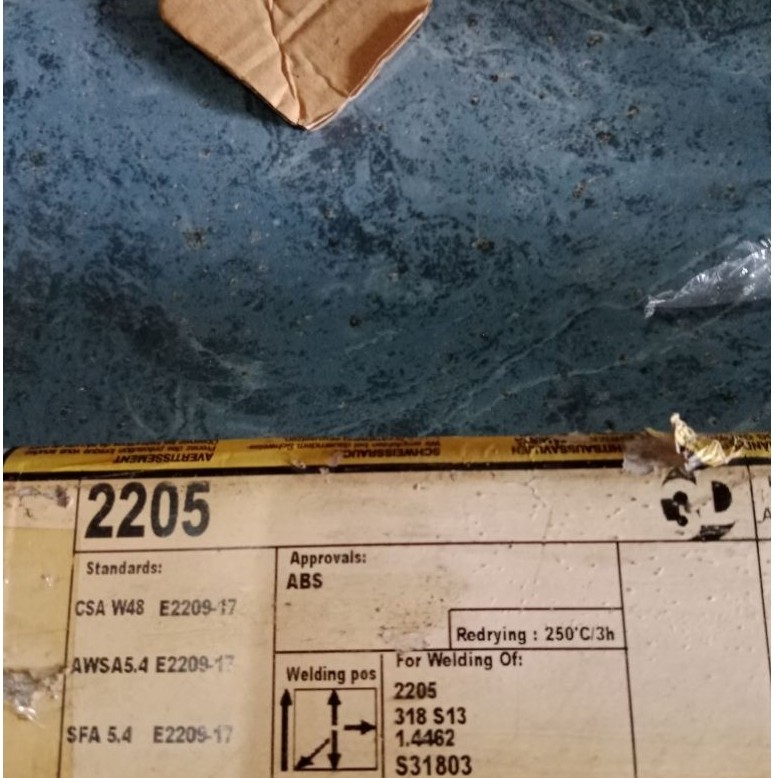 KAWAT LAS bohlerWelding 2205 Size. 2.5MM AWS E2209-17 HARGA 1KG BELI 1KG KITA PEKENG PLASTIK DAN KAR
