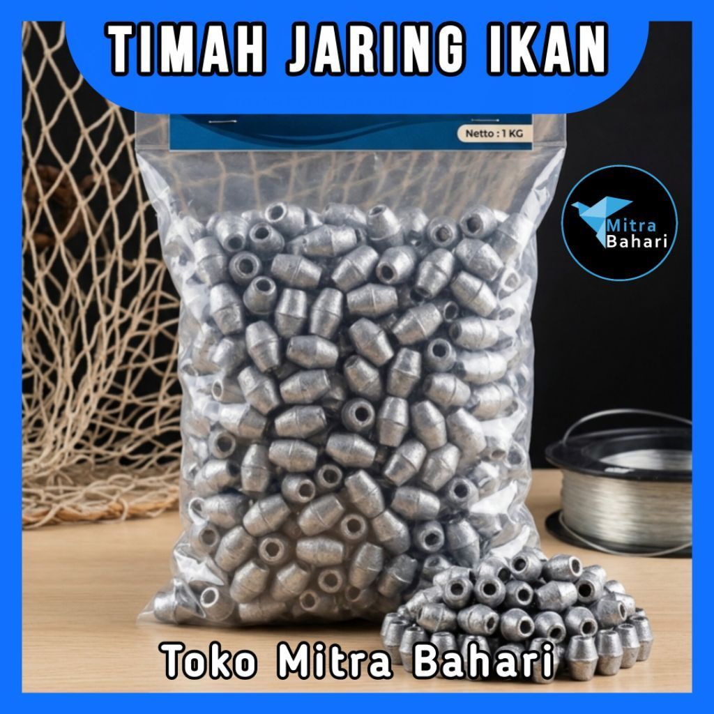 TIMAH JARING KILOAN (1KG +/- 120 Biji) TIMAH GENDANG KECIL / TIMAH PEMBERAT JARING IKAN