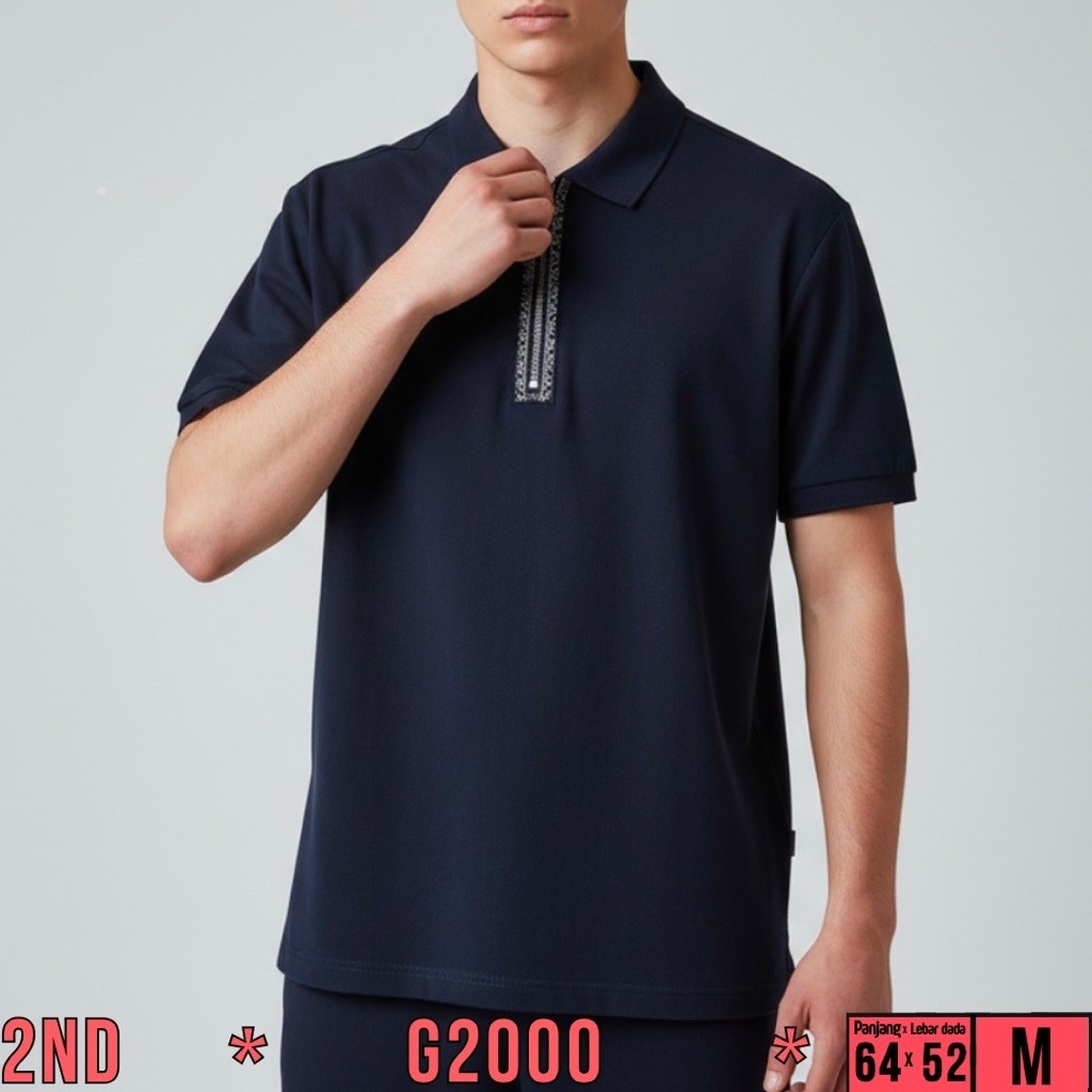 Kaos Polo Pria G2000 Navy Size M (64x52)cm