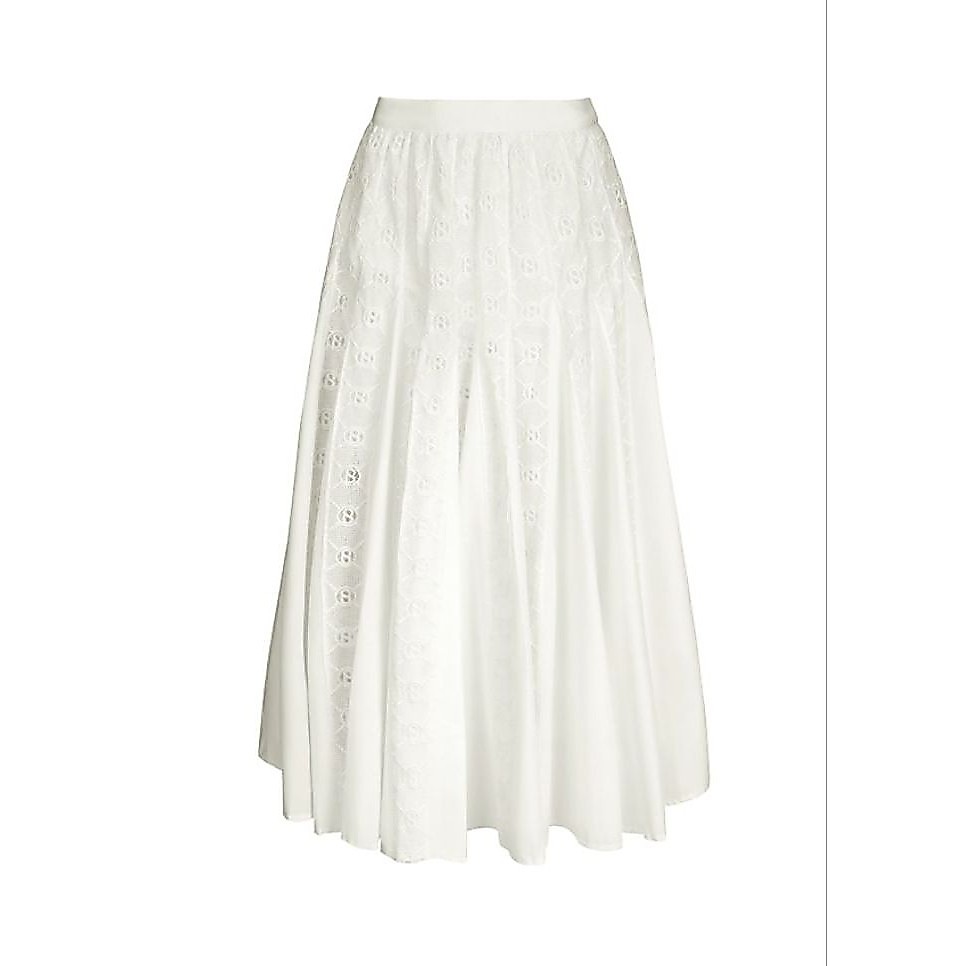 Rok buttonscarves Monogram Lace Skirt Buttunscarves XL - WHITE