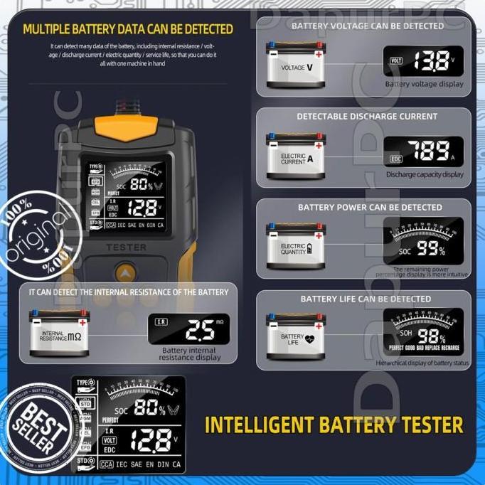 NEW FOXSUR FBT-200 Tester Aki LIFE Detector System 3AH-200AH with LCD