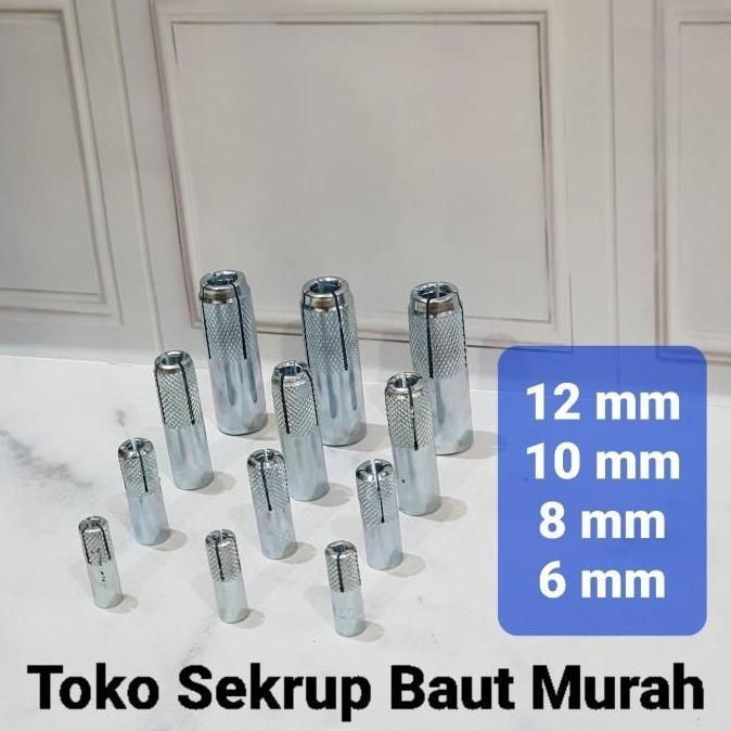 TERBARU - Dynaset M8 x 30 Drop In Anchor Dinaset 8MM 1kotak Isi 100Pcs