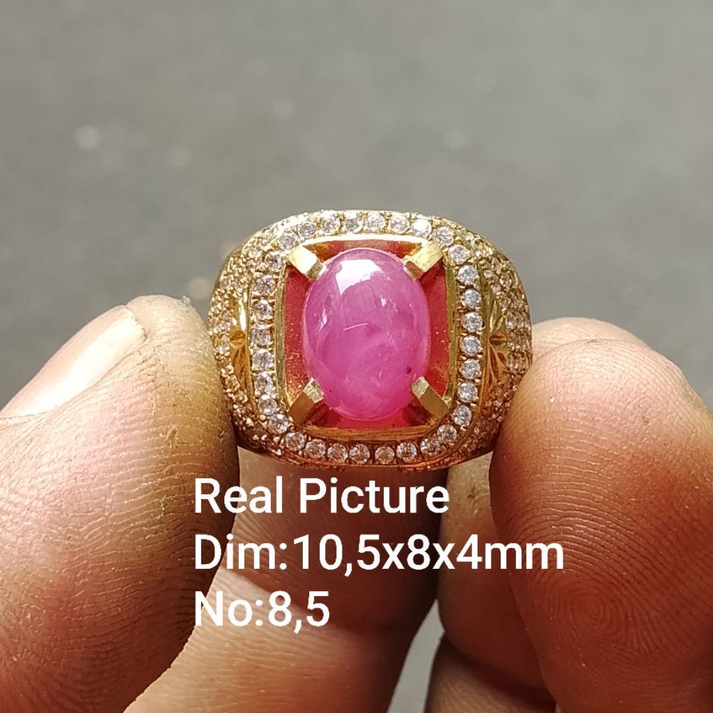 Batu Permata Merah Rubby star Natural Afrika Mozambik top real Kualitas (Realpict) Stok 1