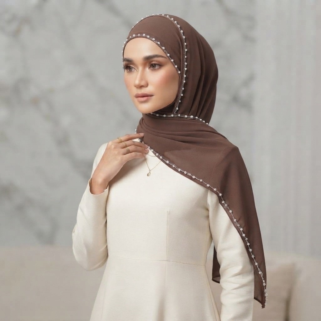 hijab pashmina ceruty payet zigzag pasmina payet pinggir pesta mewah premium
