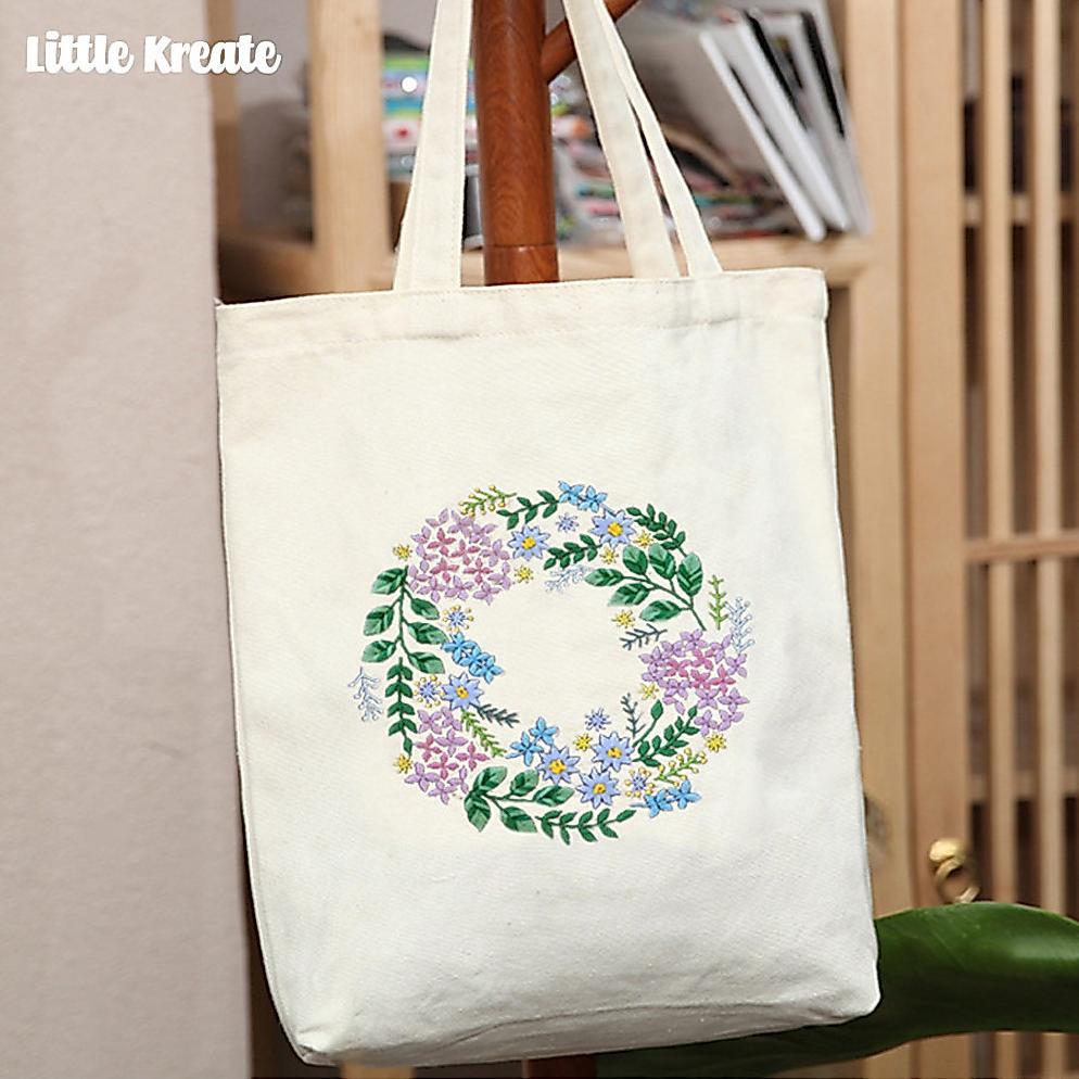 EG#105 DIY Tas Kain Sulam /  DIY Hand Embroidery Totebag Set / Paket Sulam Menyulam / Jahit Bordir