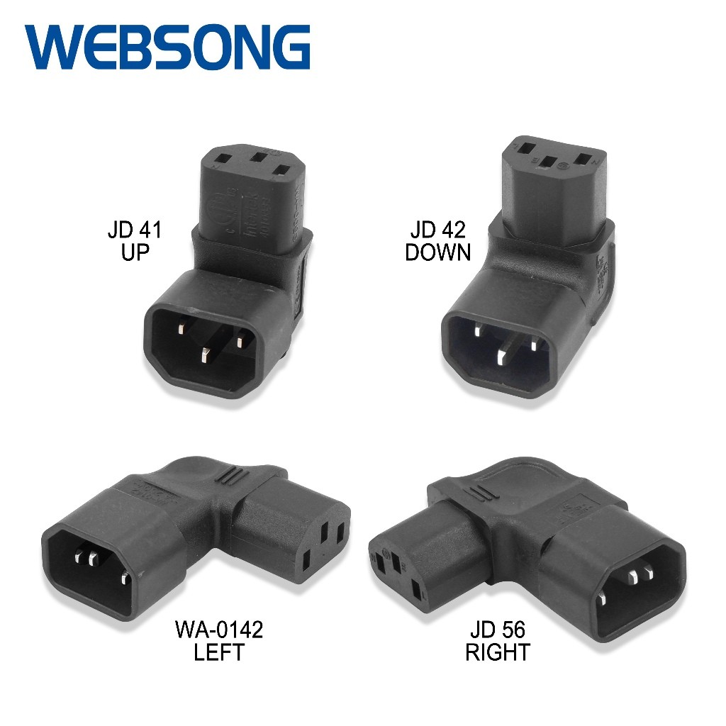 Connector Power JD-41 JD-42 JD-48 JD-56 C13 to C14 Up Down Left Right L Shape Websong