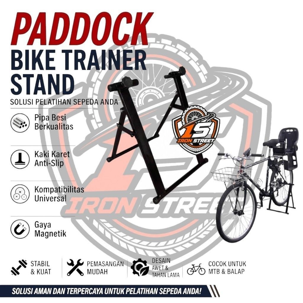 Paddock Bike Trainer Stand Sepeda Lipat Balap MTB - Dudukan Latihan Sepeda Statis Magnetik