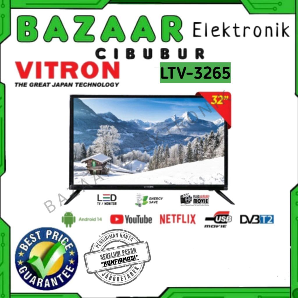 TV LED VITRON LTV-3265 / LTV3265 32 INCH ANDROID 14 DVB T2 NETFLIX YOUTUBE USB MOVIE