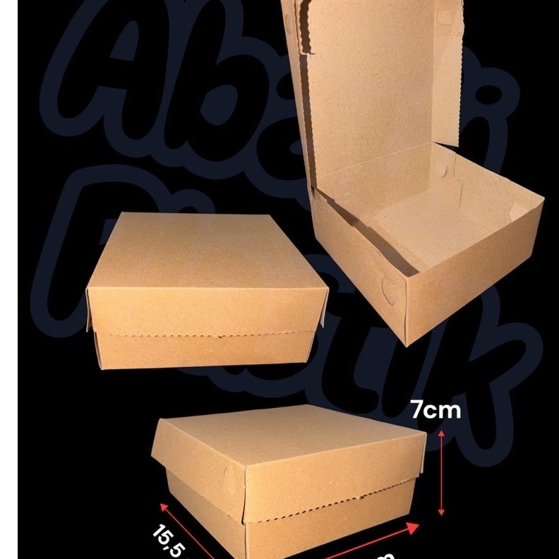 DUS NASI RENDA 15,5x15,5 KRAFT/KOTAK NASI KRAFT 15,5x15,5 TEBAL 350 gram