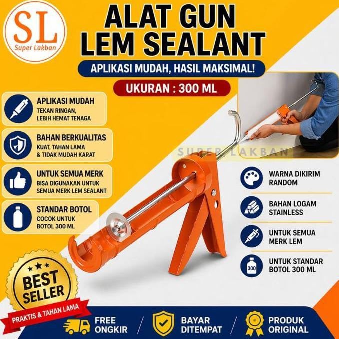 Alat Tembak Silikon Sealant Tabung Caulking Gun Simple Praktis & Kuat