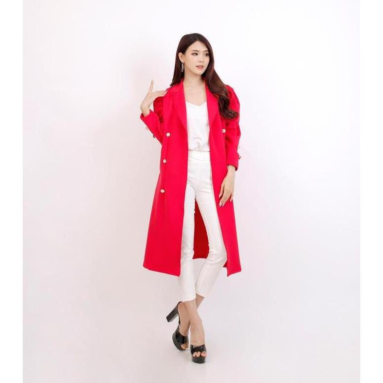5362 # New Long Coat All Size Bahan Scuba Premium  Polos Blazer Wanita  Casual  Atasan Panjang Kerja