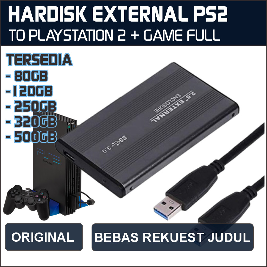 Hardisk ps2 / hdd eksternal ps2 gb 250gb 320gb 160gb 120gb 80gb