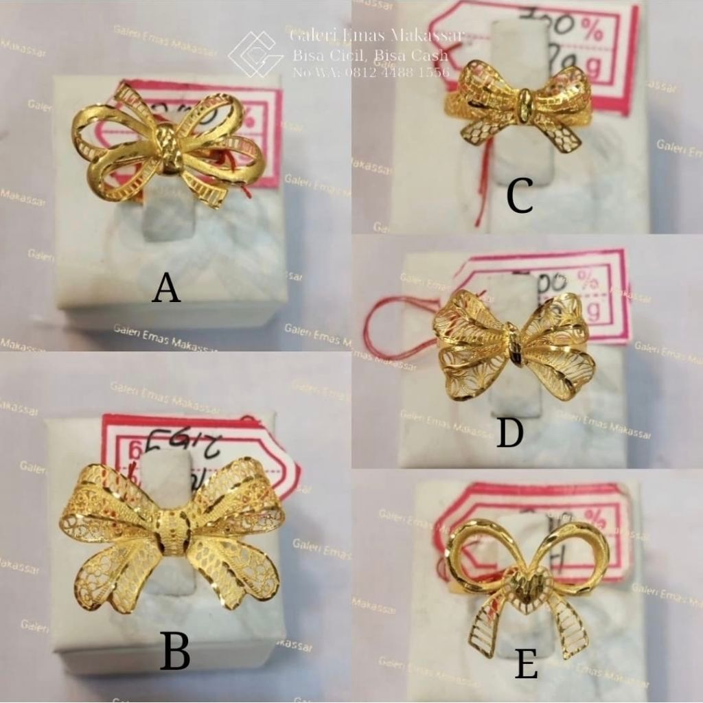 Cincin Model Pita Banyak pilihan || Cincin Emas Asli Kadar 700