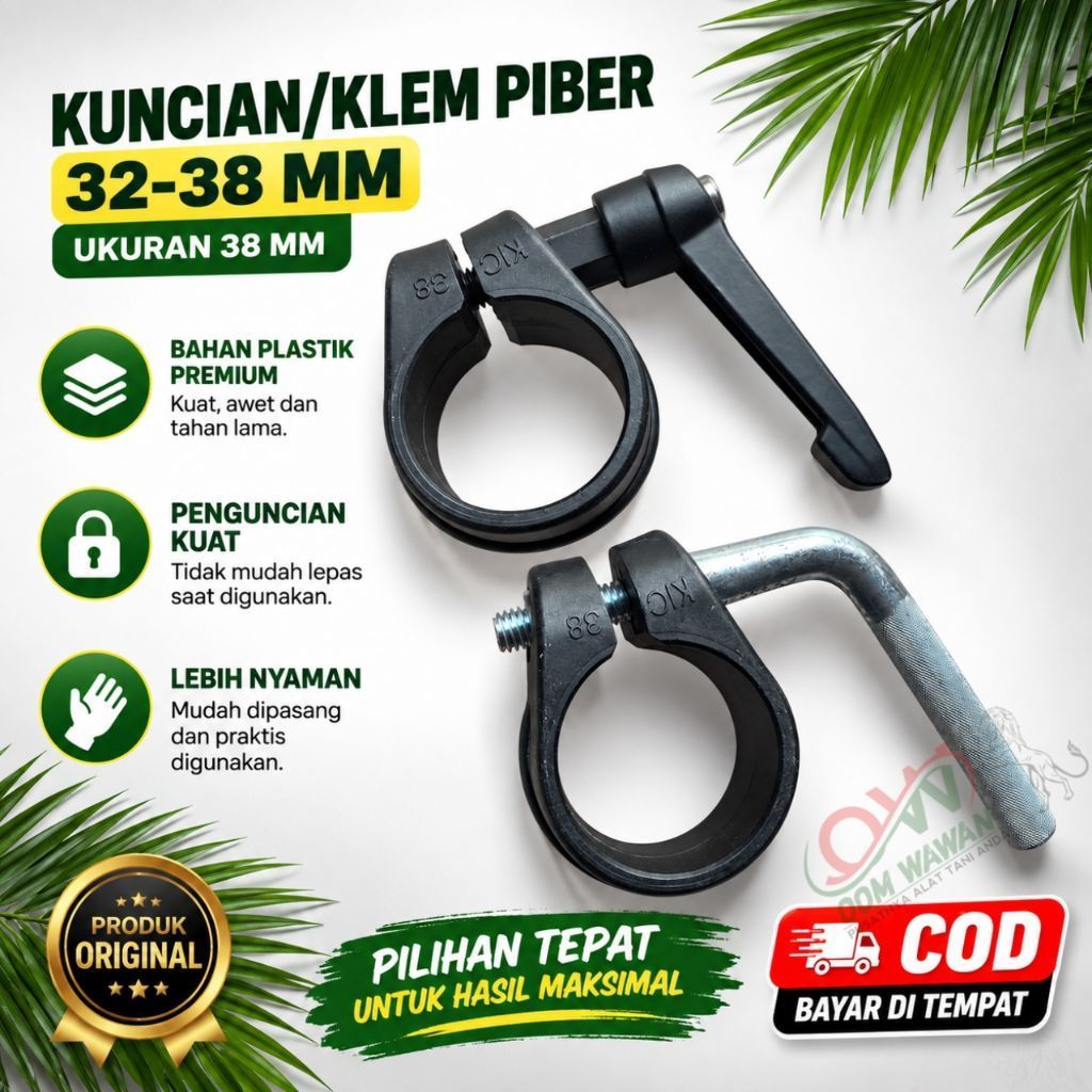 Klem galah/piber egrek ukuran 38 mm Original kuat dan awet