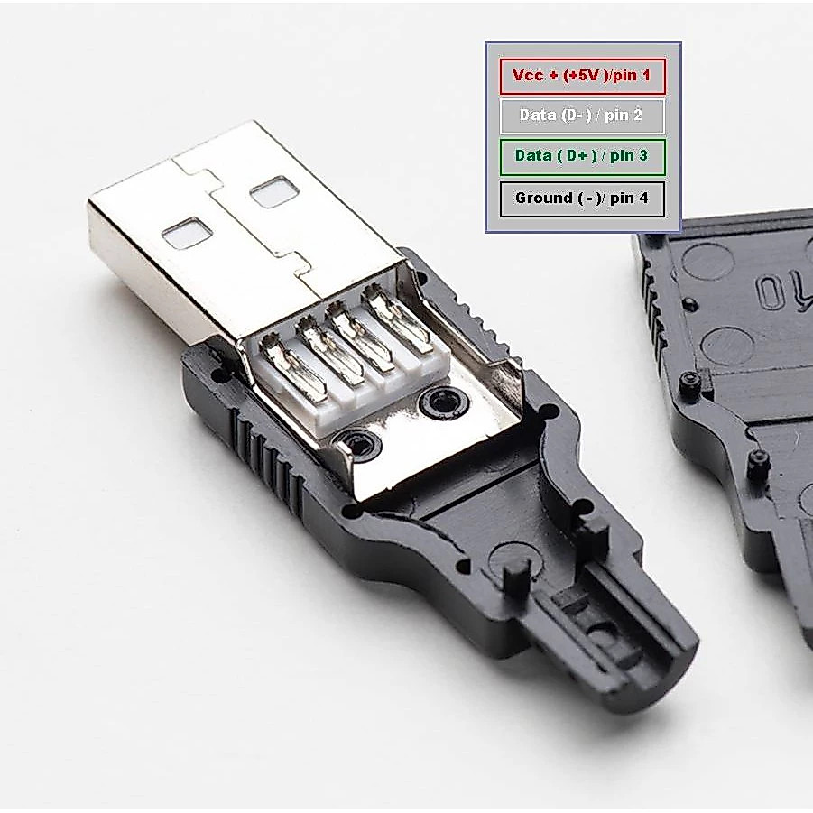 Socket Connector Male Plug USB Male 4 Pin Socket Male USB Soket Jantan USB Kosong Type Jantan