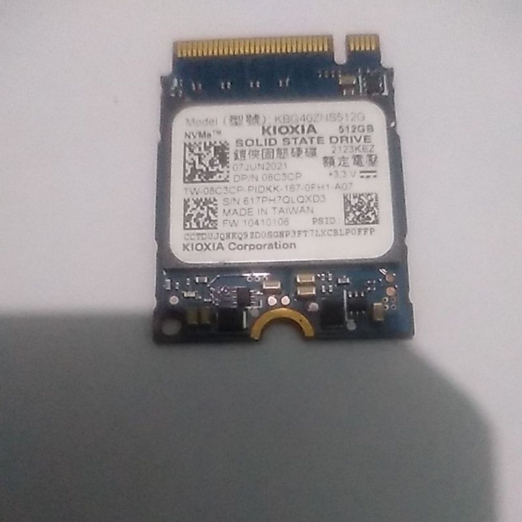 Ssd NVMe 512Gb 2230 Health 90% merek Kioxia