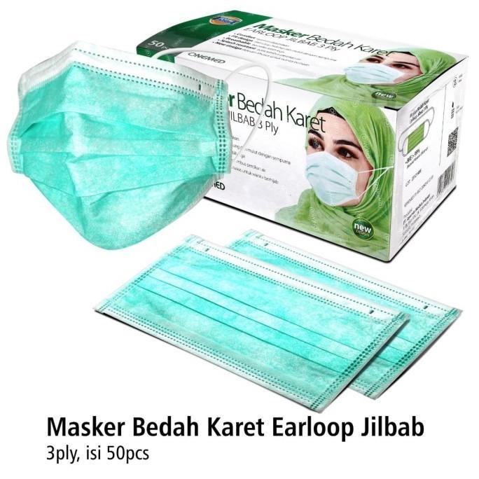 Masker Hijab Medis Headloop / Mask Medis 50's ONEMED Murah