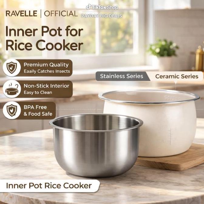 Ravelle Inner Pot Rice Cooker Low Carbo - Inner Pot Rice Cooker