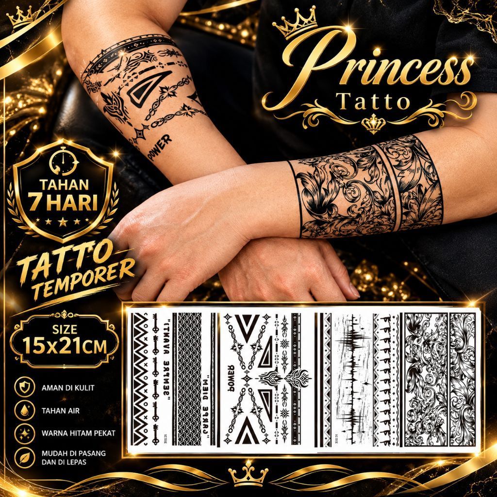 TATTO | Tatto temporer | Tatto gelang tangan | Tatto gelang kaki | Limited edition design | Tahan 7 