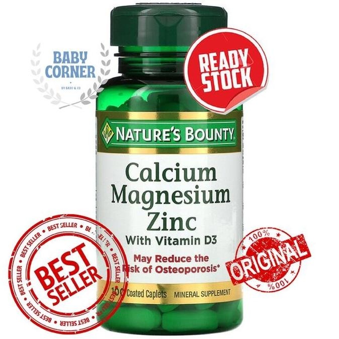 Nature's Bounty Calcium Magnesium Zinc Nature Suplemen D3 Supplement