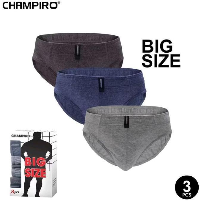 3pc_celana dalam cowok jumbo  CHAMPIRO bahan  katun polyester / CD PRIA gendut champiro big size / C