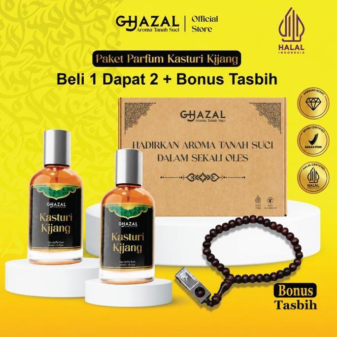 Paket 2 Botol Parfum Kasturi Spray 35ml Parfum Sholat Non Alkohol Halal Minyak Kasturi Original By G