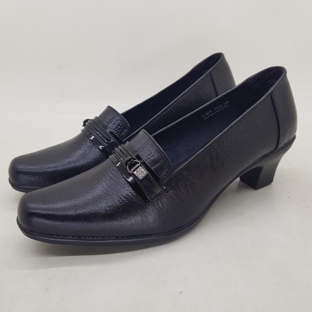 Finotti Lbt 703 Sepatu Kerja Kantor Hitam Wanita Sepatu Pantofel Fashion Perempuan Kulit Asli Origin